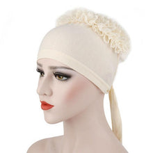 Autumn Winner Cotton Hat Women Muslim Lace Flowers Hat Chemo Cap Hair Loss Headwear Solid Wrap Hijib Cap