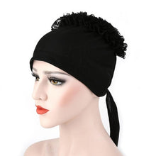Autumn Winner Cotton Hat Women Muslim Lace Flowers Hat Chemo Cap Hair Loss Headwear Solid Wrap Hijib Cap