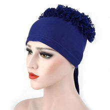 Autumn Winner Cotton Hat Women Muslim Lace Flowers Hat Chemo Cap Hair Loss Headwear Solid Wrap Hijib Cap