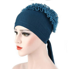 Autumn Winner Cotton Hat Women Muslim Lace Flowers Hat Chemo Cap Hair Loss Headwear Solid Wrap Hijib Cap