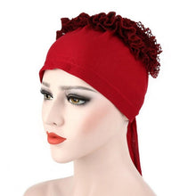 Autumn Winner Cotton Hat Women Muslim Lace Flowers Hat Chemo Cap Hair Loss Headwear Solid Wrap Hijib Cap